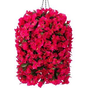 Artificial Bougainvillea Faux Flowers Plants Baskets for Outdoor Outside Summer